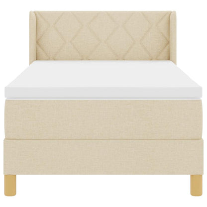 Letto a molle con testiera Crema 190 x 90 cm Tessuto | homemem39