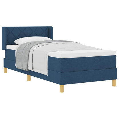 Letto a molle con testiera Blu 190 x 90 cm Tessuto | homemem39