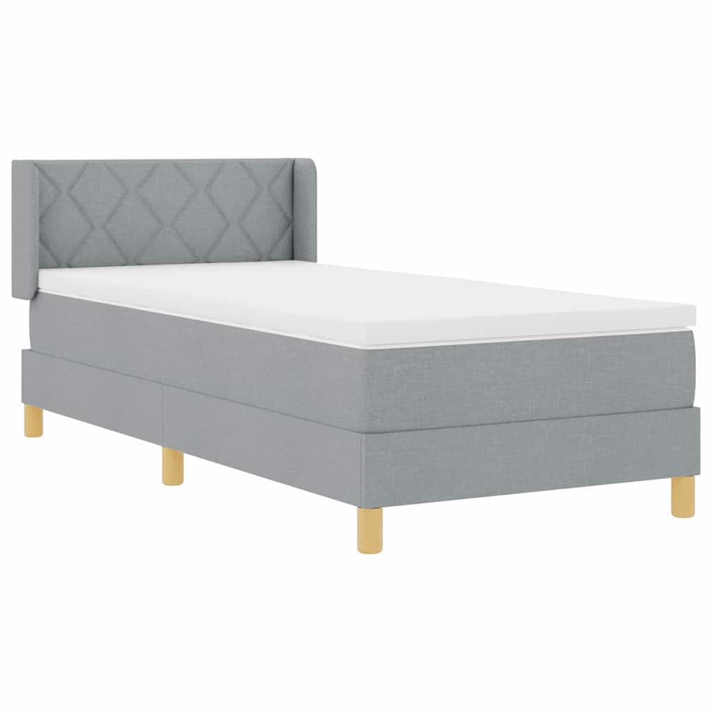 Letto a molle con testiera Grigio chiaro 200 x 90 cm Tessuto | homemem39