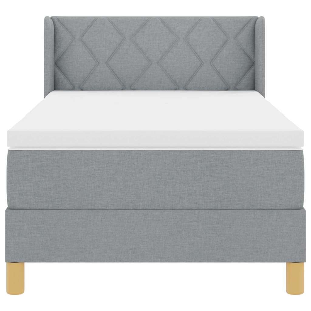 Letto a molle con testiera Grigio chiaro 200 x 90 cm Tessuto | homemem39
