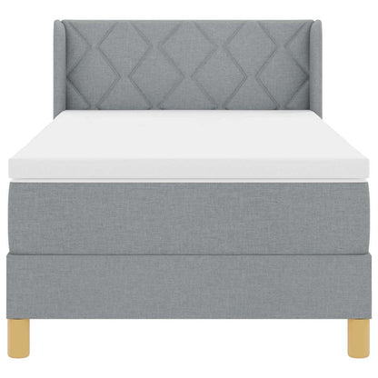 Letto a molle con testiera Grigio chiaro 200 x 90 cm Tessuto | homemem39