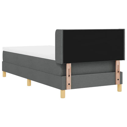 Letto a molle con testiera Grigio scuro 200 x 90 cm Tessuto | homemem39