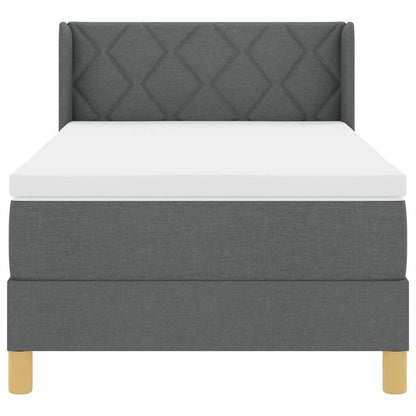 Letto a molle con testiera Grigio scuro 200 x 90 cm Tessuto | homemem39