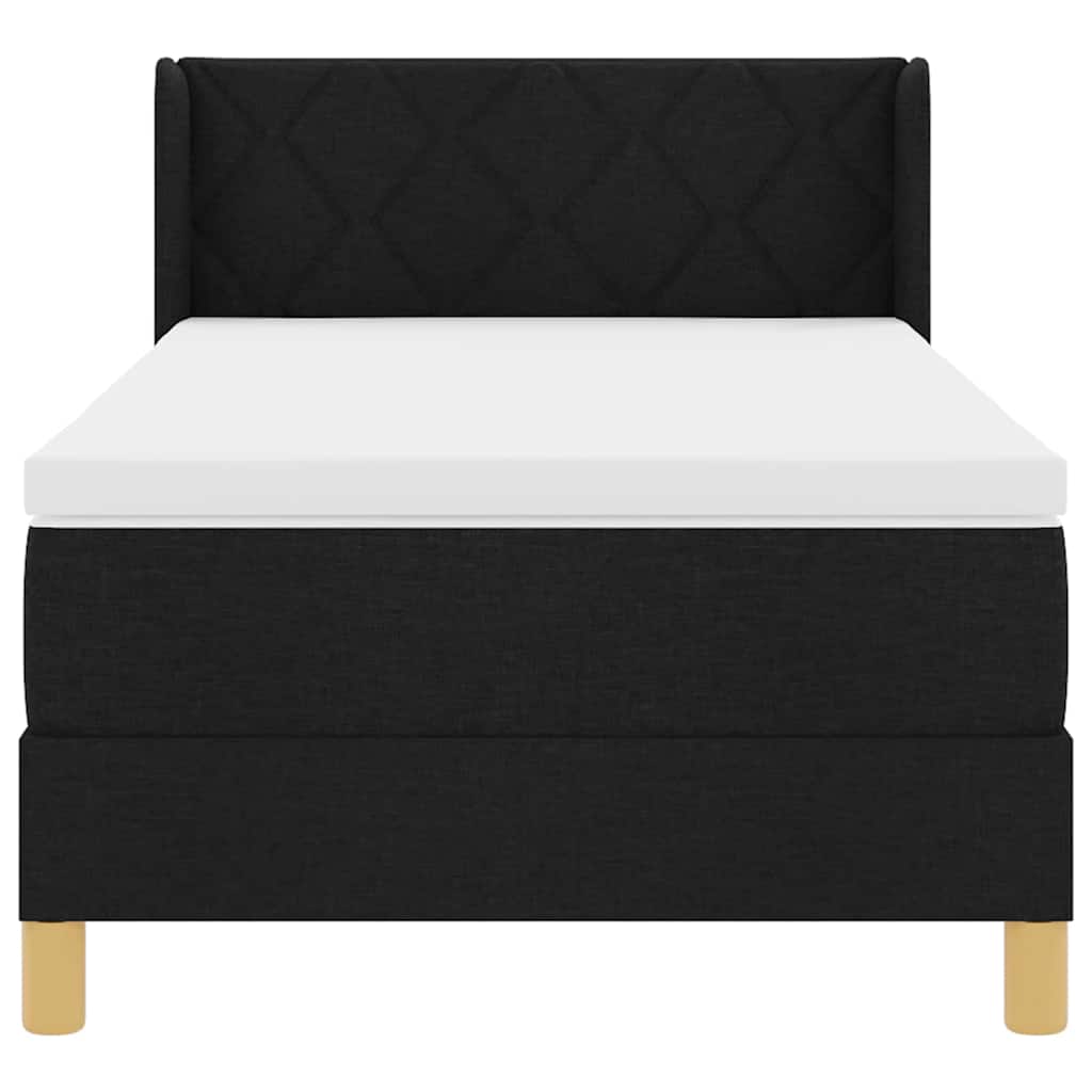 Letto a molle con testiera Nero 200 x 90 cm Tessuto | homemem39