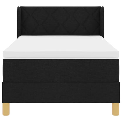 Letto a molle con materasso Nero 200 x 90 cm Poliestere