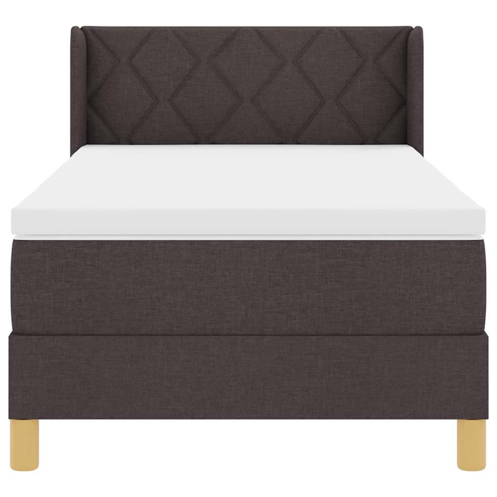 Letto a molle con testiera Marrone Scuro 200 x 90 cm Tessuto | homemem39