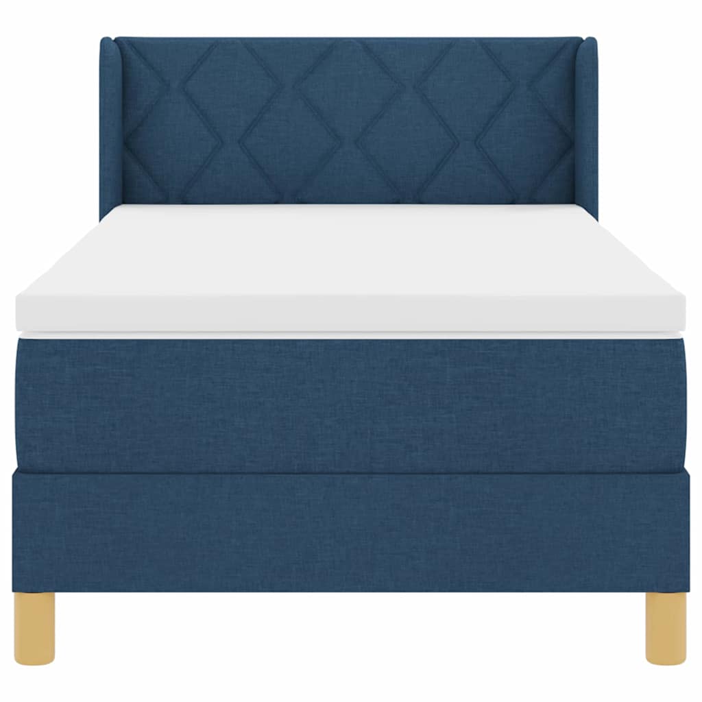 Letto a molle con testiera Blu 200 x 90 cm Tessuto | homemem39