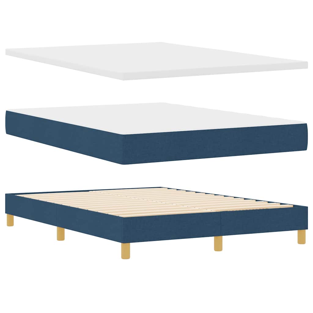 Letto a molle con cuscino con testiera Blu 200 x 140 cm Tessuto | homemem39