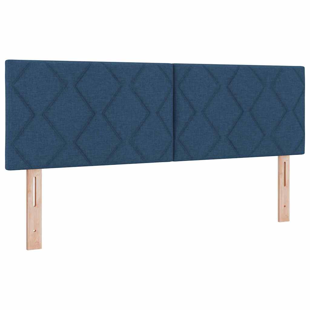 Letto a molle con cuscino con testiera Blu 200 x 140 cm Tessuto | homemem39