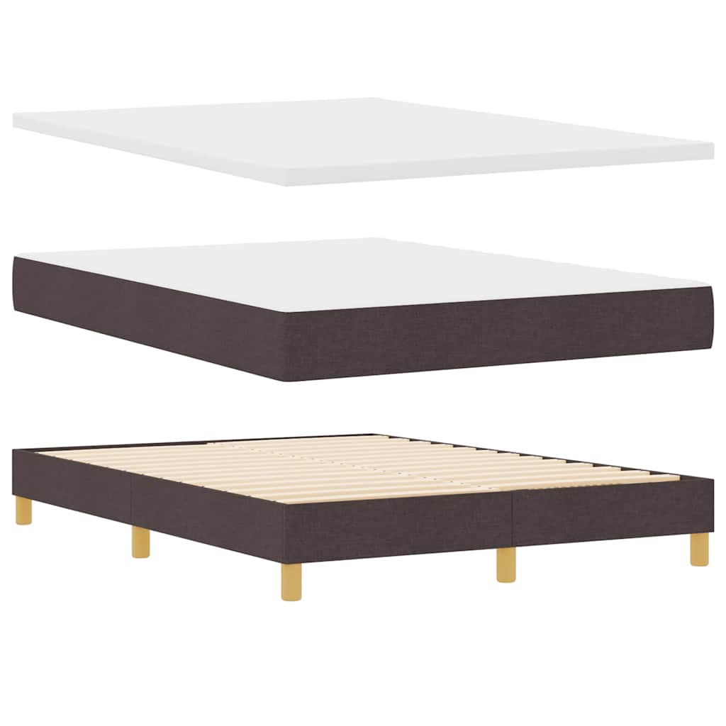 Letto a molle con testiera Marrone Scuro 200 x 160 cm Tessuto | homemem39