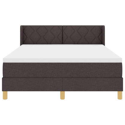 Letto a molle con testiera Marrone Scuro 200 x 160 cm Tessuto | homemem39