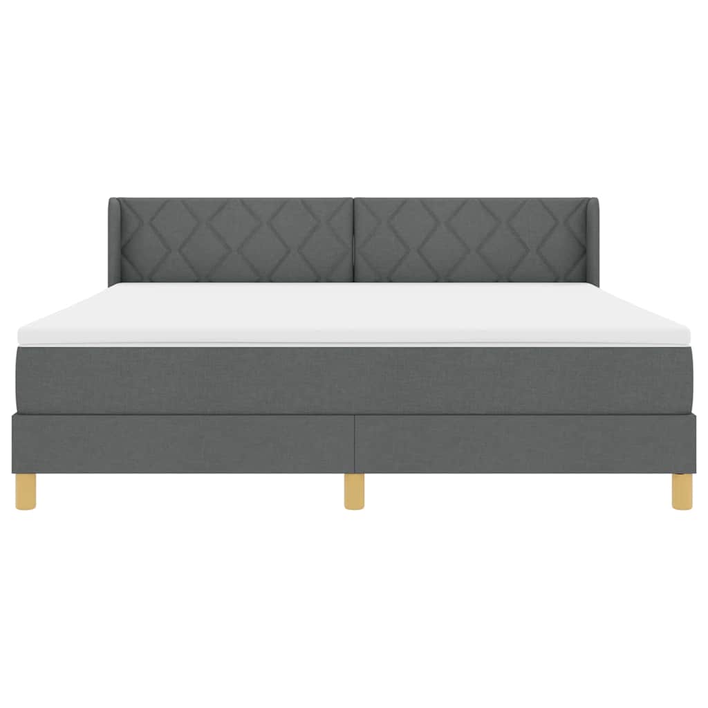 Letto a molle con testiera Grigio scuro 200 x 180 cm Tessuto | homemem39
