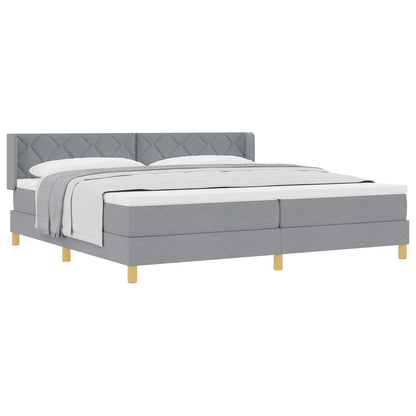Letto a molle con testiera Grigio chiaro 200 x 200 cm Tessuto | homemem39