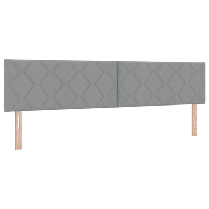 Letto a molle con testiera Grigio chiaro 200 x 200 cm Tessuto | homemem39