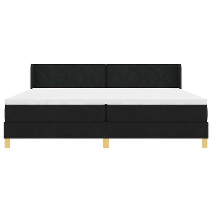 Letto a molle con testiera Nero 200 x 200 cm Tessuto | homemem39