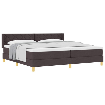 Letto a molle con testiera Marrone Scuro 200 x 200 cm Tessuto | homemem39
