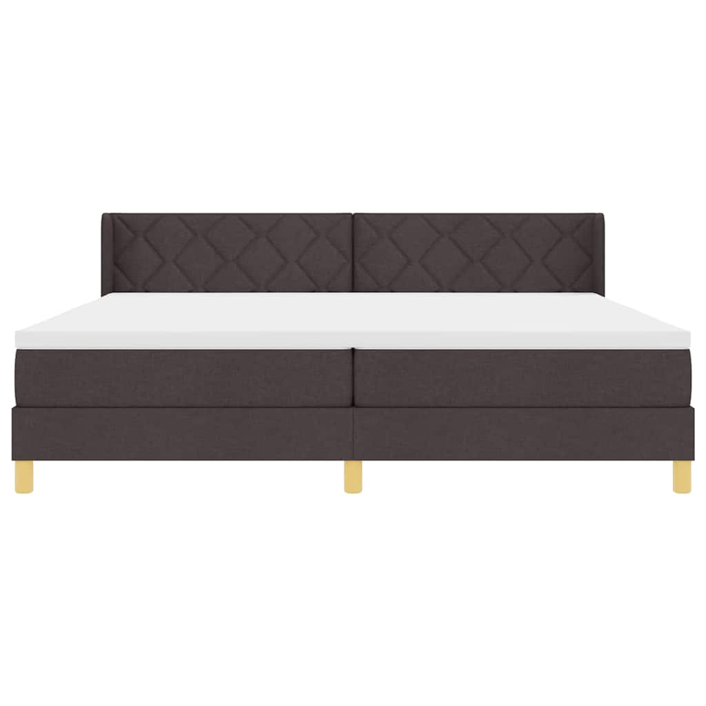 Letto a molle con testiera Marrone Scuro 200 x 200 cm Tessuto | homemem39