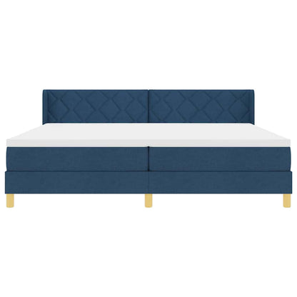 Letto a molle con testiera Blu 200 x 200 cm Tessuto | homemem39