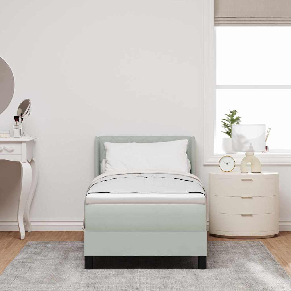 Letto a molle con testiera Grigio chiaro 200 x 80 cm Velluto | homemem39