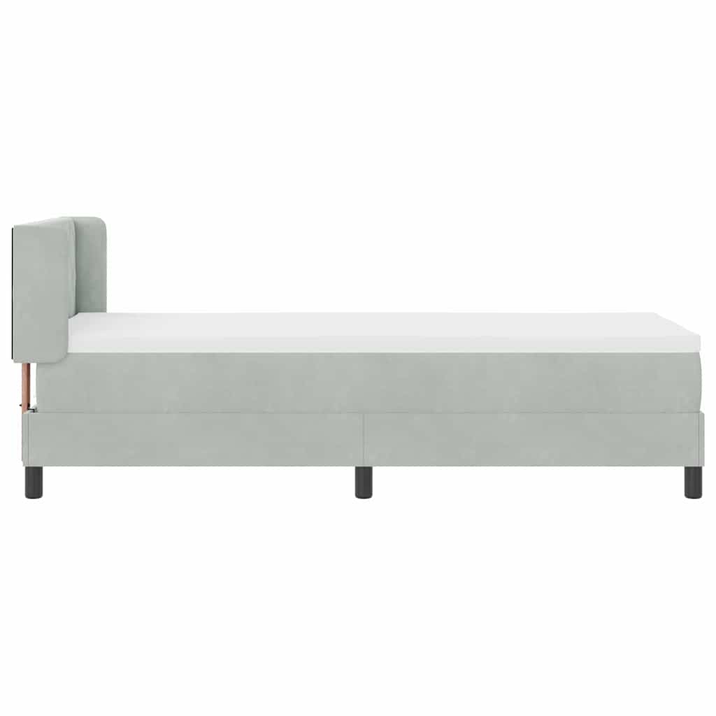 Letto a molle con testiera Grigio chiaro 200 x 80 cm Velluto | homemem39