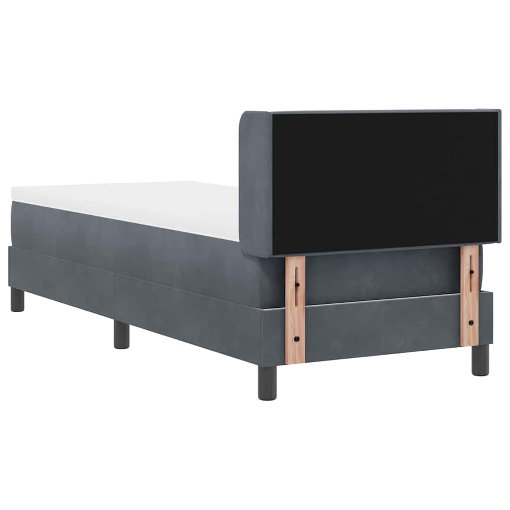 Letto a molle con testiera Grigio scuro 200 x 80 cm Velluto | homemem39