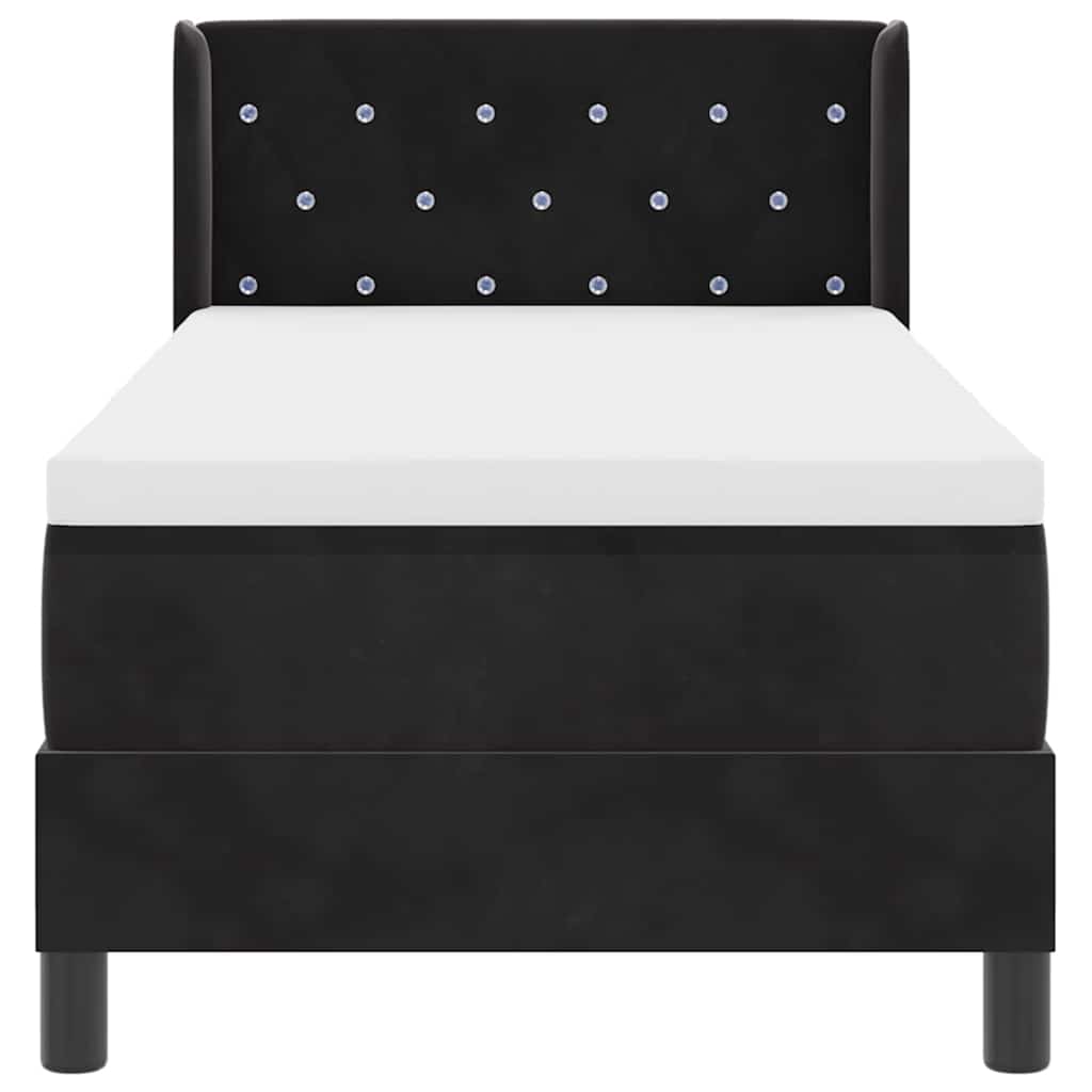 Letto a molle con testiera Nero 200 x 80 cm Velluto | homemem39