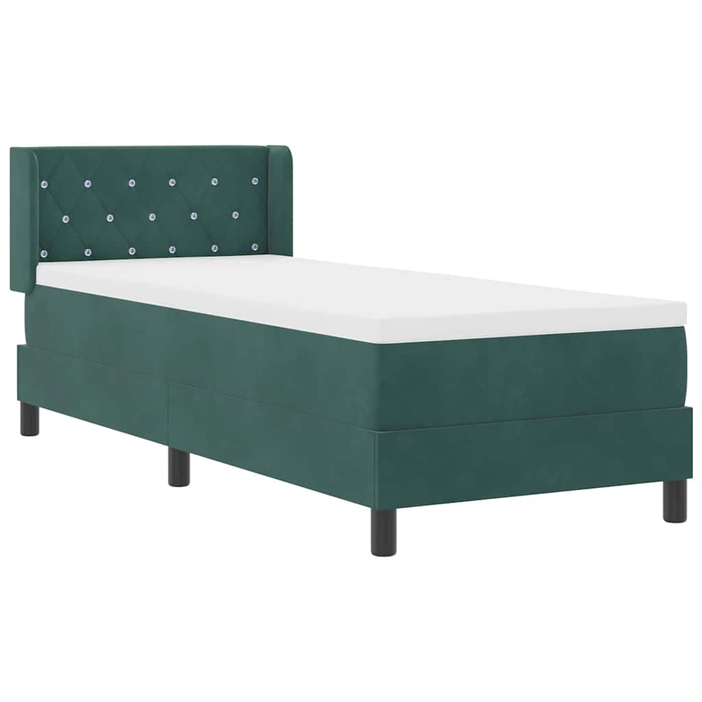 Letto a molle con testiera Verde Scuro 200 x 80 cm Velluto | homemem39