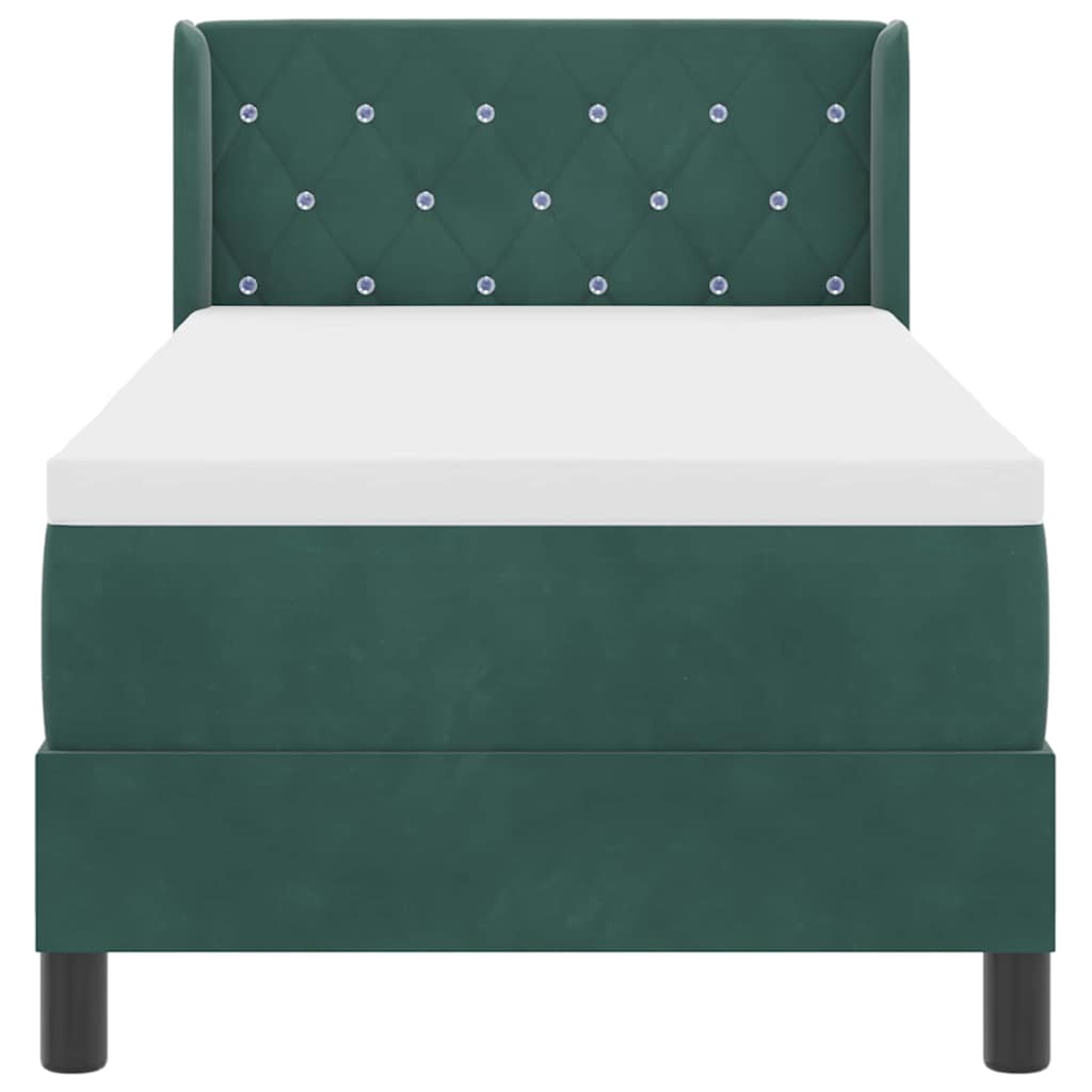 Letto a molle con testiera Verde Scuro 200 x 80 cm Velluto | homemem39
