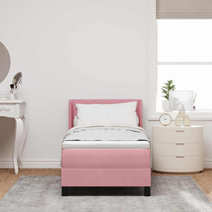 Letto a molle con testiera Rosa 200 x 80 cm Velluto | homemem39