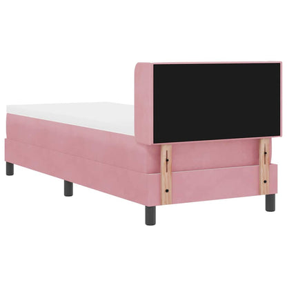 Letto a molle con testiera Rosa 200 x 80 cm Velluto | homemem39