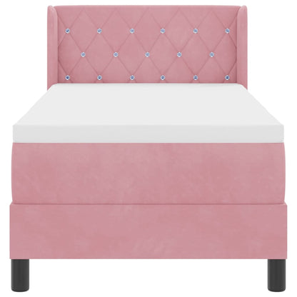 Letto a molle con testiera Rosa 200 x 80 cm Velluto | homemem39