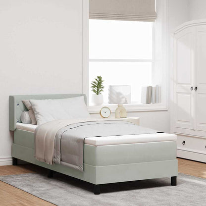 Letto a molle con testiera Grigio chiaro 190 x 90 cm Velluto | homemem39