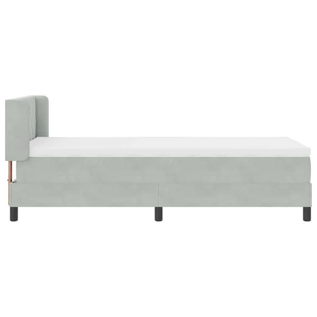 Letto a molle con testiera Grigio chiaro 190 x 90 cm Velluto | homemem39