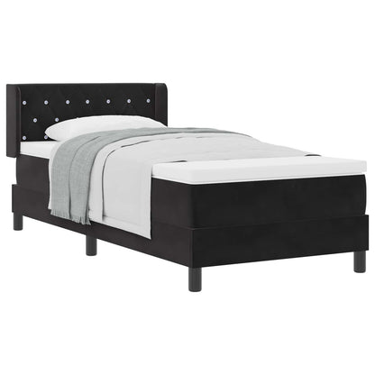 Letto a molle con testiera Nero 190 x 90 cm Velluto | homemem39