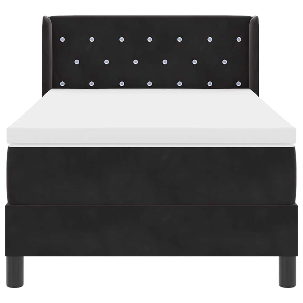 Letto a molle con testiera Nero 190 x 90 cm Velluto | homemem39