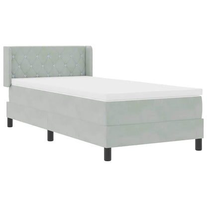 Letto a molle con testiera Grigio chiaro 200 x 90 cm Velluto | homemem39
