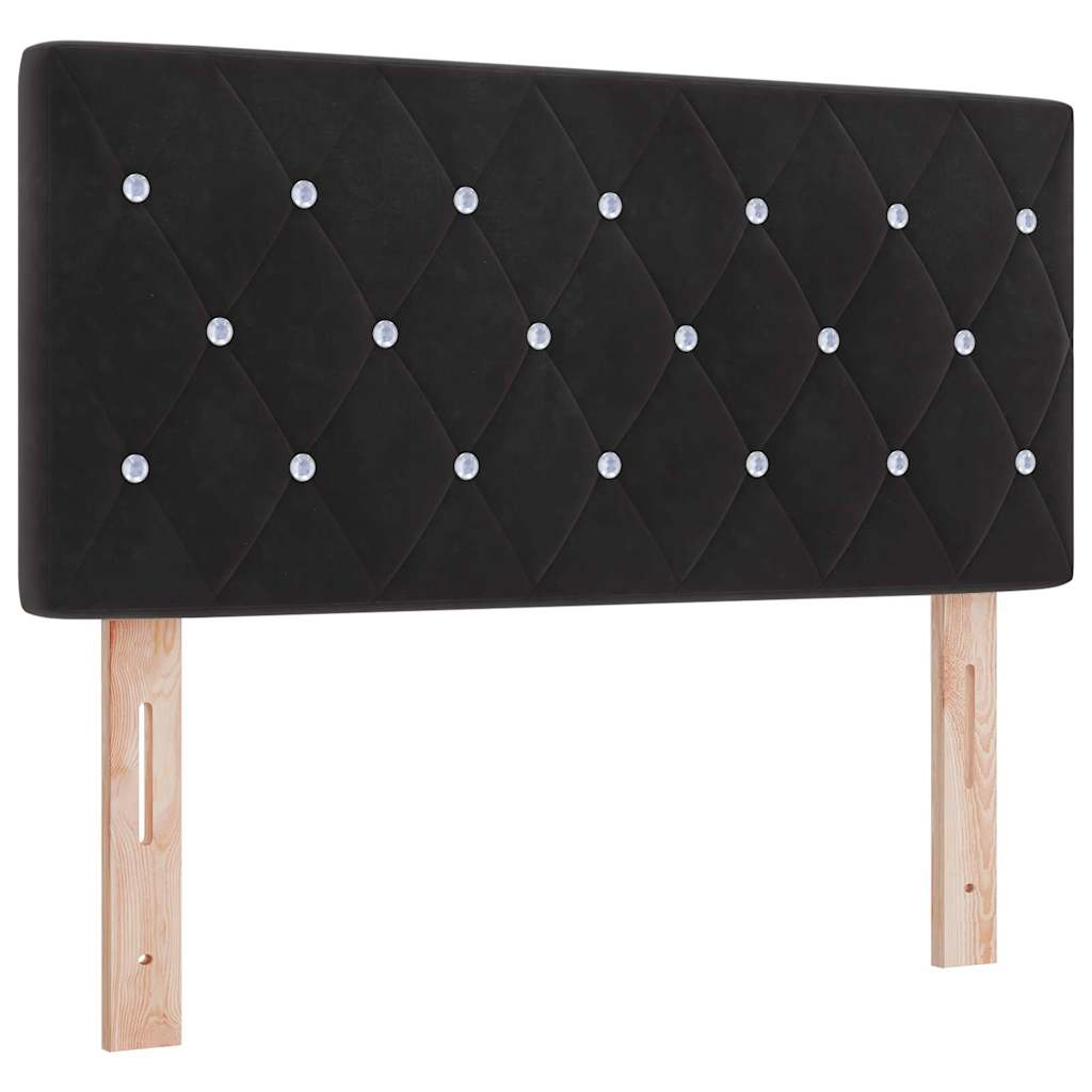 Letto a molle con testiera Nero 200 x 90 cm Velluto | homemem39