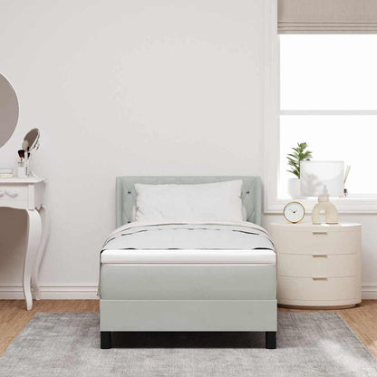 Letto a molle con testiera Grigio chiaro 200 x 100 cm Velluto | homemem39