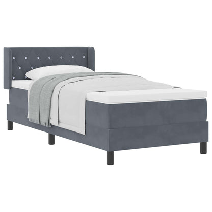 Letto a molle con testiera Grigio scuro 200 x 100 cm Velluto | homemem39
