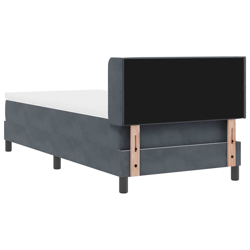 Letto a molle con testiera Grigio scuro 200 x 100 cm Velluto | homemem39