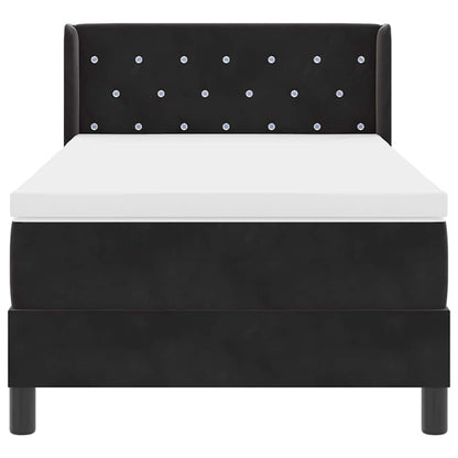 Letto a molle con testiera Nero 200 x 100 cm Velluto | homemem39
