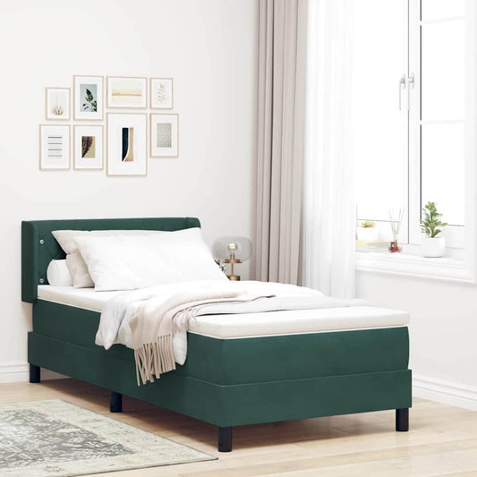 Letto a molle con testiera Verde Scuro 200 x 100 cm Velluto | homemem39