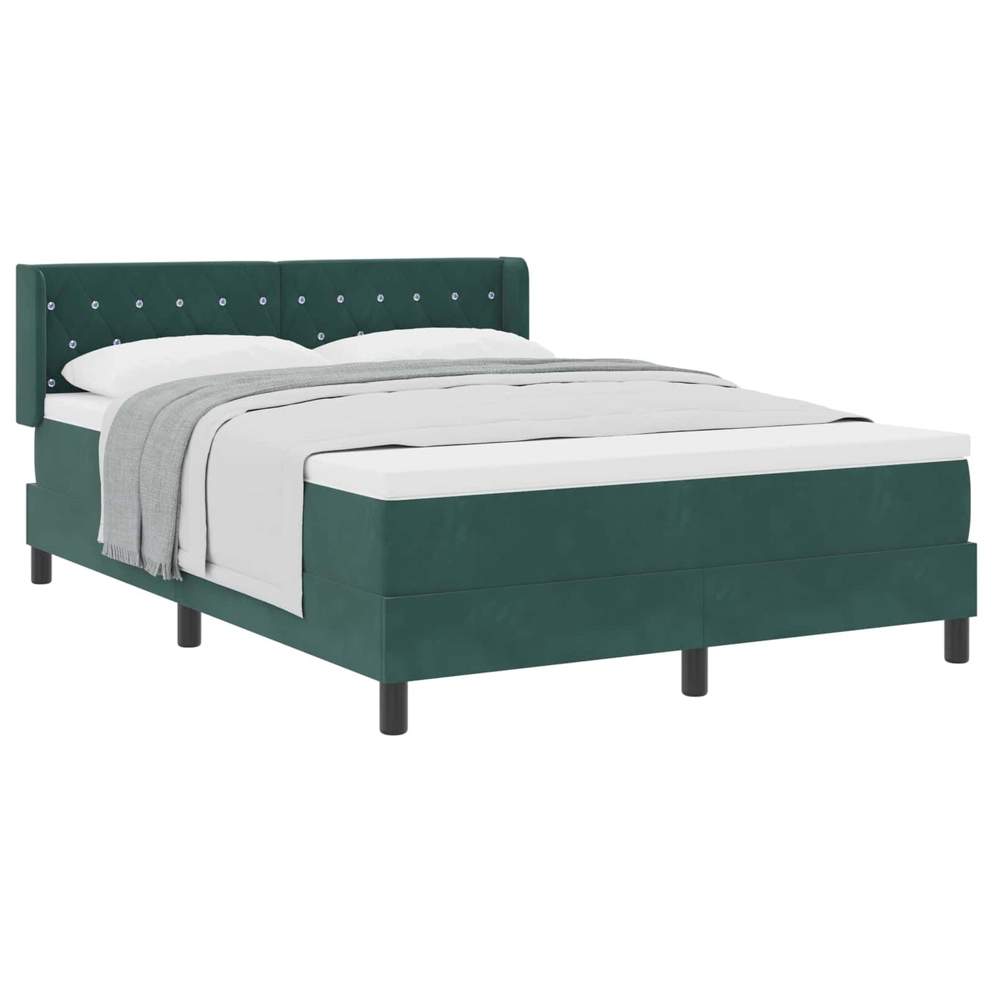 Letto a molle con testiera Verde Scuro 190 x 140 cm Velluto | homemem39