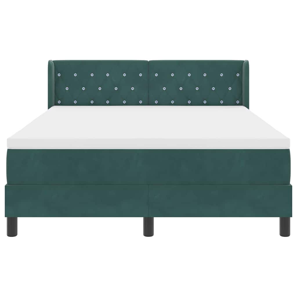 Letto a molle con testiera Verde Scuro 190 x 140 cm Velluto | homemem39