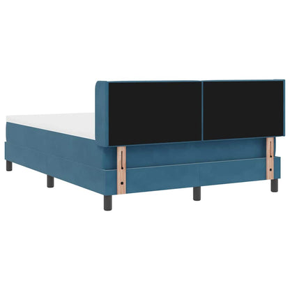 Letto a molle con materasso Blu Scuro 190 x 140 cm Poliestere