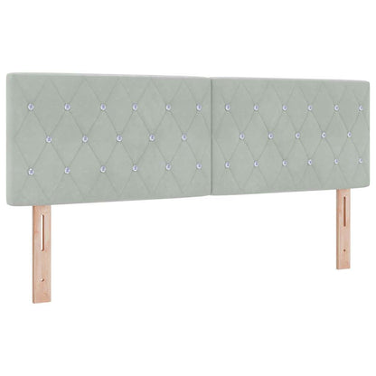 Letto a molle con testiera Grigio chiaro 200 x 140 cm Velluto | homemem39