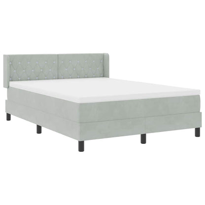Letto a molle con testiera Grigio chiaro 200 x 160 cm Velluto | homemem39