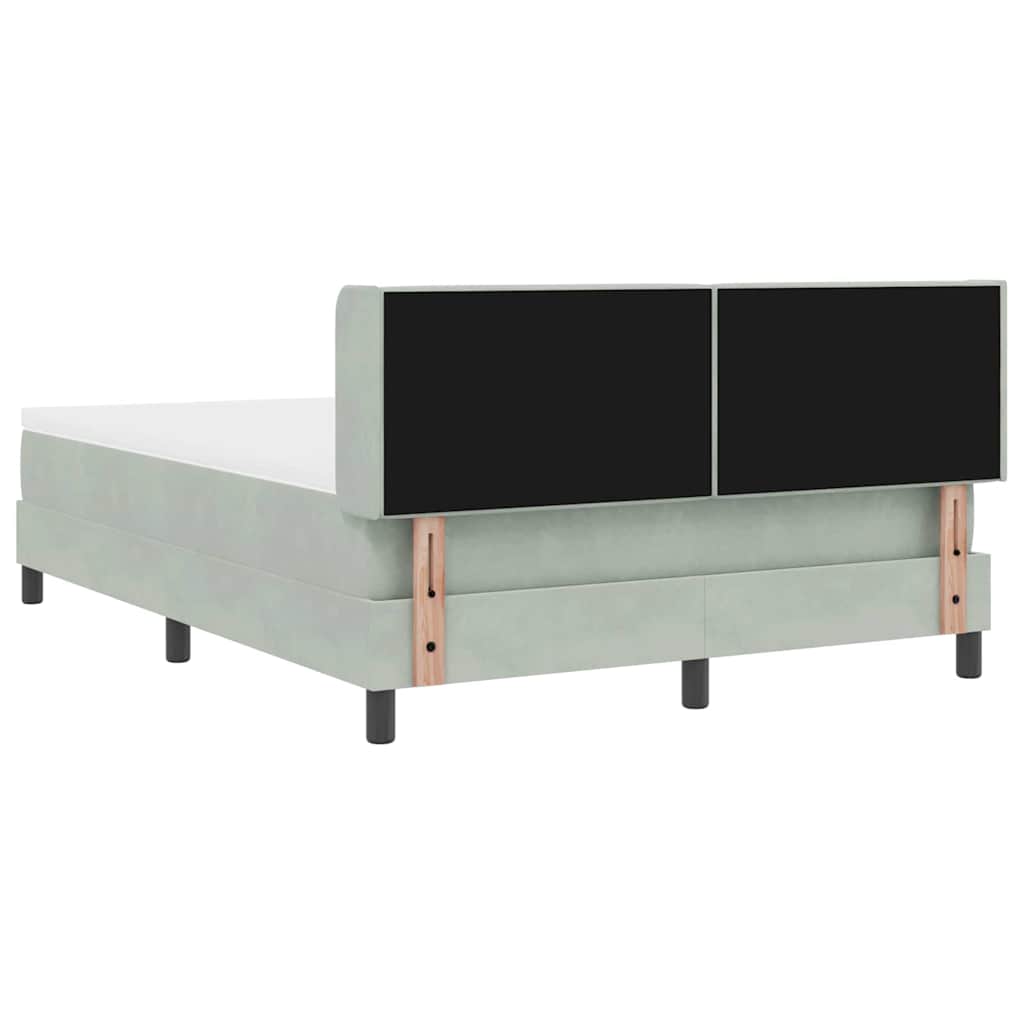 Letto a molle con testiera Grigio chiaro 200 x 160 cm Velluto | homemem39