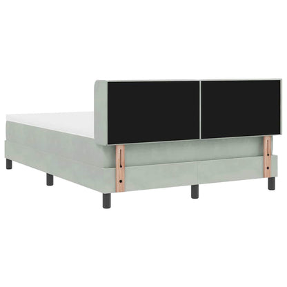 Letto a molle con testiera Grigio chiaro 200 x 160 cm Velluto | homemem39