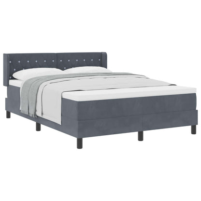 Letto a molle con testiera Grigio scuro 200 x 160 cm Velluto | homemem39